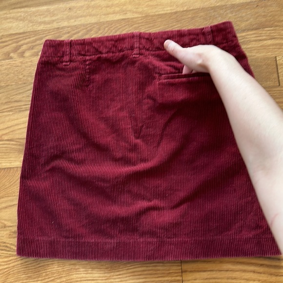 Uniqlo Ines De La Fressange Maroon Corduroy Front-Buttoned Skirt - Picture 8 of 8